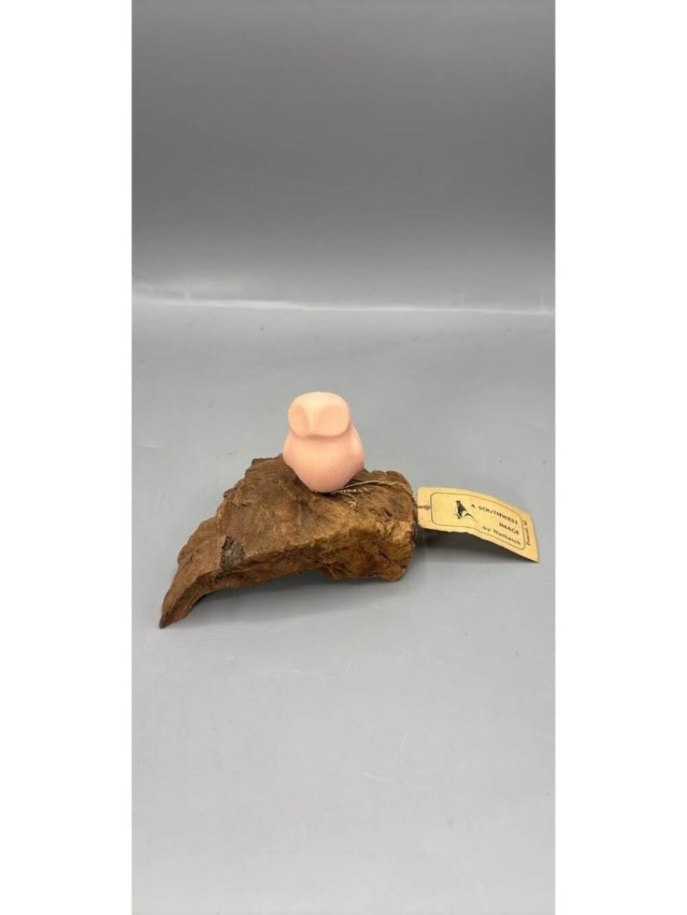 Nuthatch Southwest Image Pink Clay Bird on Wood Base